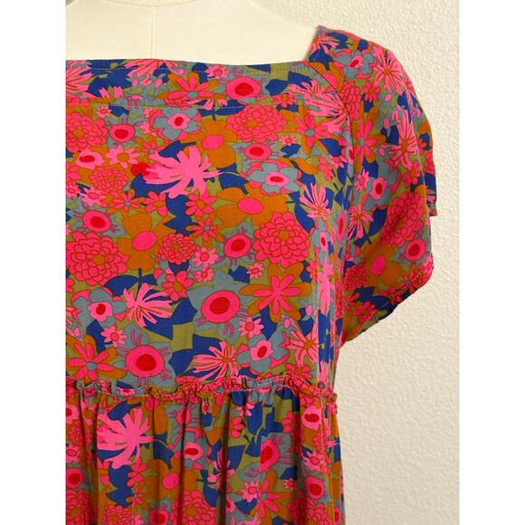 NATURAL LIFE Berkley Maxi Dress Floral Boho Cottagecore Pink Blue Green | MEDIUM - Picture 7 of 10